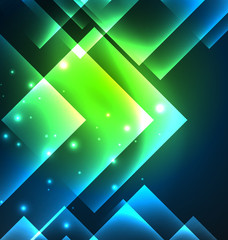 Dark background design with squares and shiny glowing effects