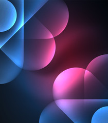 Vector glowing geometric shapes background