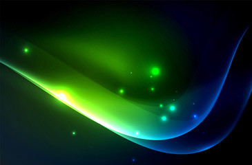 Smoky glowing waves in the dark