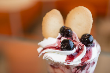 Italian ice cream artisanal preparation