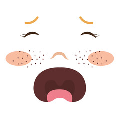 Baby face crying icon vector illustration design graphic