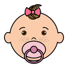 Baby face happy icon vector illustration design flat 