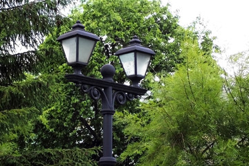 Beautiful streetlight in front of old building