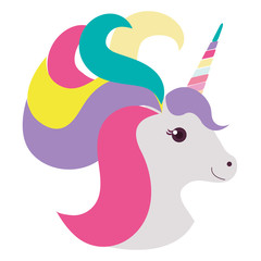 Unicorn animal horn icon vector illustration design graphic