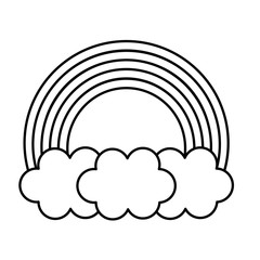 Rainbow sky isolated icon vector illustration design draw