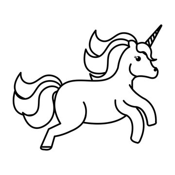 Unicorn animal horn icon vector illustration design draw
