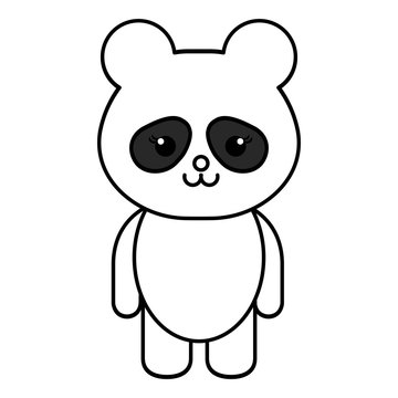 Stuffed animal panda icon vector illustration design draw