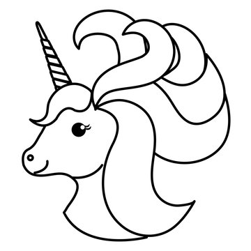 Unicorn animal horn icon vector illustration design draw