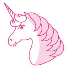 Unicorn animal horn icon vector illustration design shadow 