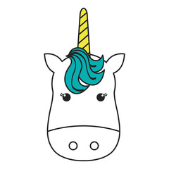 Unicorn animal horn icon vector illustration design graphic