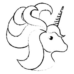Unicorn animal horn icon vector illustration design draw