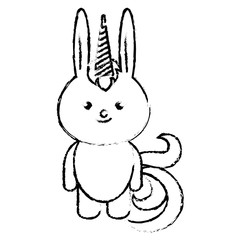 Stuffed animal rabbit icon vector illustration design draw