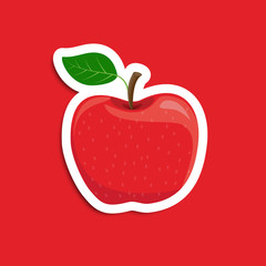Sticker of a red apple.