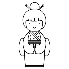 cute Little japanese doll vector illustration design