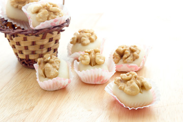 Walnuts with almond paste