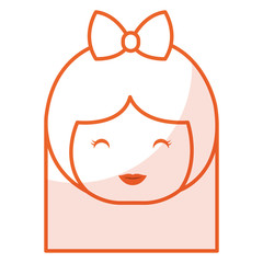 cute Little japanese doll head vector illustration design