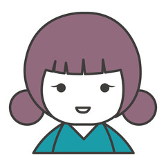cute Little japanese doll vector illustration design