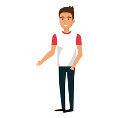 young man avatar character vector illustration design