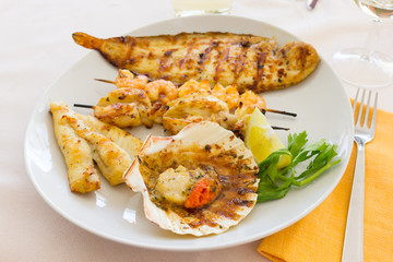 Plate of mixed fish