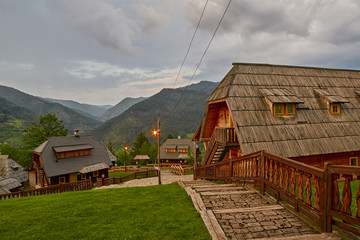 Mokra Gora, Serbia - June 02, 2017: Drvengrad village in Western Serbia