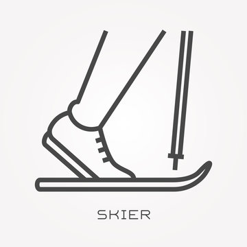 Line icon skier