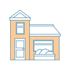 house icon over white background colorful design vector illustration