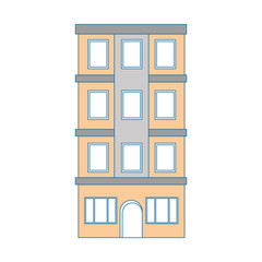 apartment building icon over white background colorful design vector illustration