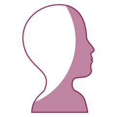 human head icon over white background vector illustration