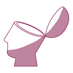 human head icon over white background vector illustration