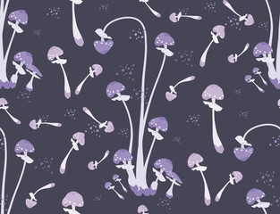 Obraz premium Magic abstract mushrooms pattern seamless . Flat style for web vector illustration