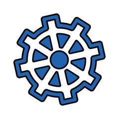 Obraz premium gear wheel icon over white background colorful design vector illustration