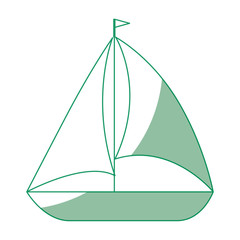 sailboat icon over white background vector illustration