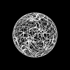 White abstract globe on black background. Vector illustration