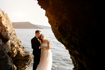  wedding couple, very nice sunset, a wonderful day for lovers, Beautiful nature