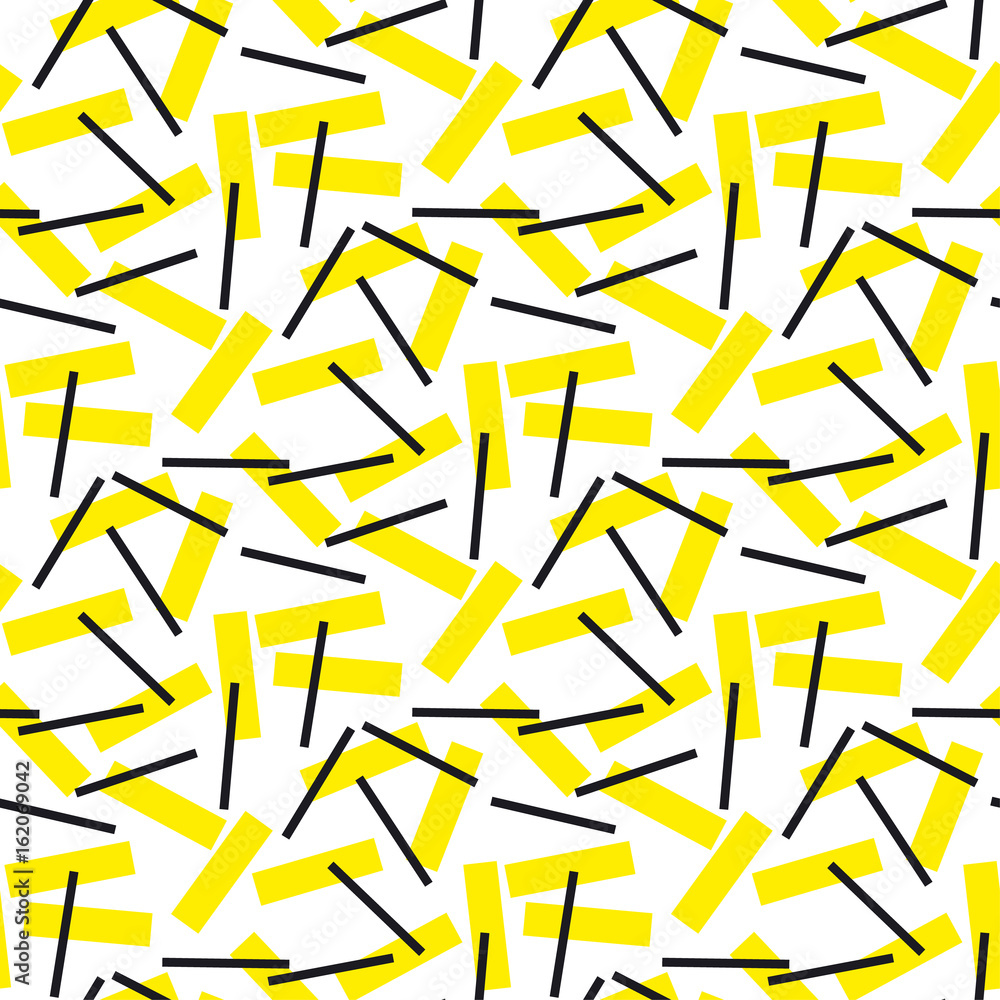 Wall mural yellow and black rectangle geometry seamless pattern vector illustration surface design for print an