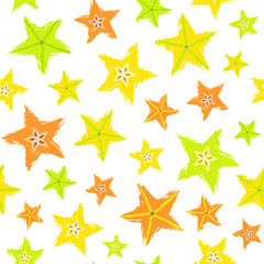 Starfruit Background Painted Pattern