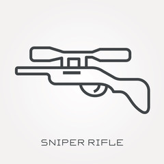 Line icon sniper rifle