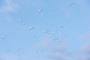 Bubbles on Blue sky with cloud