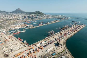 Türaufkleber Hafen von Kapstadt (Luftbild) © HandmadePictures