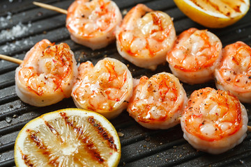 Grilled tiger shrimps
