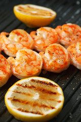 Grilled tiger shrimps