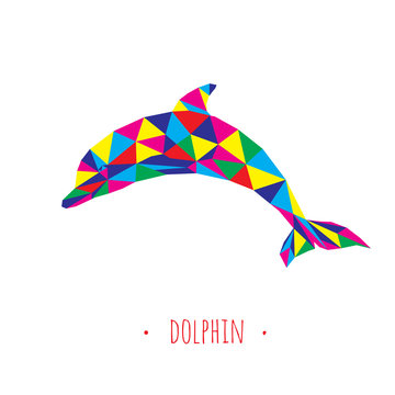 Dolphin stylized triangle polygonal model