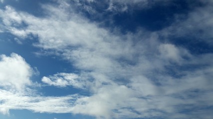 Blue sky with clouds.
