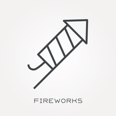 Line icon fireworks