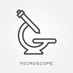 Line icon microscope