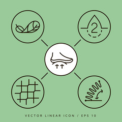 Orthopedic insoles vector icon isolated. Thine line vector icons.