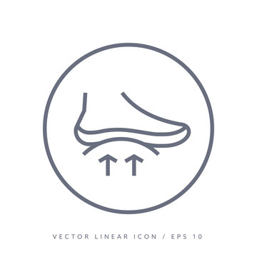 Orthopedic insoles vector icon isolated. Thine line vector icons.