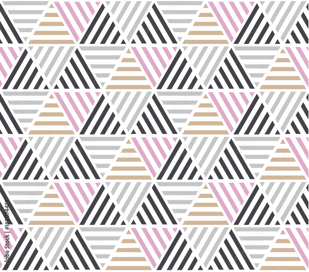 Wall mural modern style vector illustration for surface design. abstract seamless pattern with triangle motif i