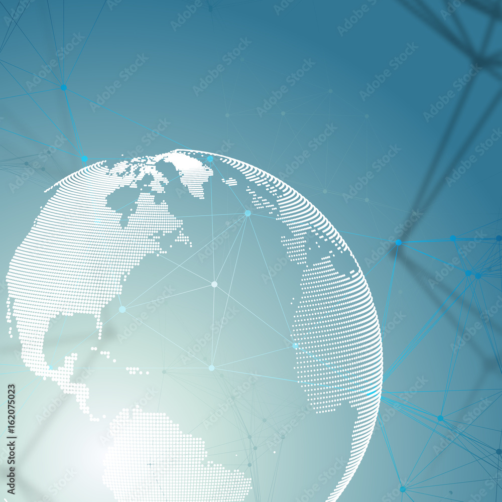 Poster abstract futuristic network shapes. high tech background, connecting lines and dots, polygonal linea