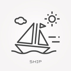 Line icon ship